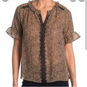 Everleigh Anthropologie sz med and xz leopard print blouse shirt new tag…